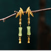 Vintage bamboo design gold plating earrings - the perfect combination of elegance and nature